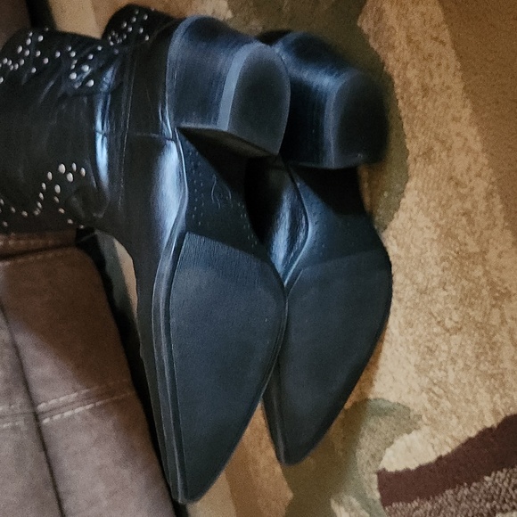 Reba black stud leather western boots - Picture 9 of 12